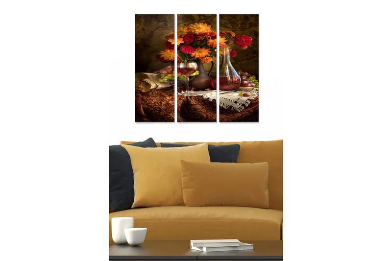 Canvastavla Floral 3-pack Flerfärgad - 20x50 cm - Inredning & dekor - Tavlor & konst - Canvastavla
