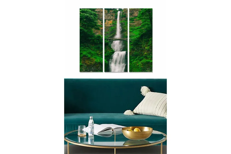 Canvastavla Floral 3-pack Flerfärgad, 20x50 cm