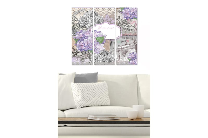 Canvastavla Floral 3-pack Flerfärgad - 20x50 cm - Inredning & dekor - Tavlor & konst - Canvastavla