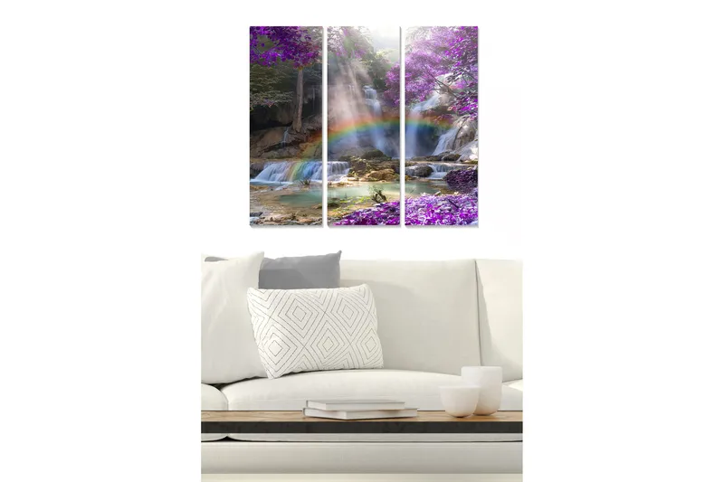 Canvastavla Floral 3-pack Flerfärgad, 20x50 cm