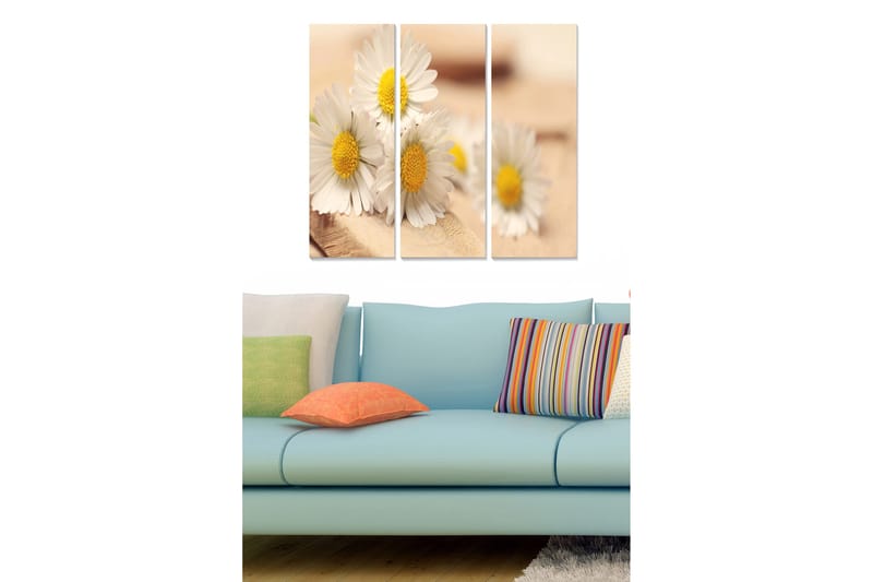 Canvastavla Floral 3-pack Flerfärgad, 20x50 cm