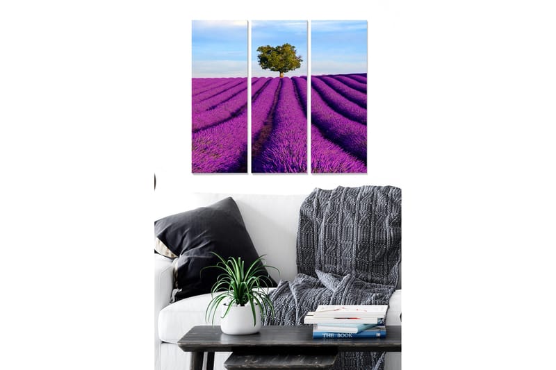 Canvastavla Floral 3-pack Flerfärgad, 20x50 cm