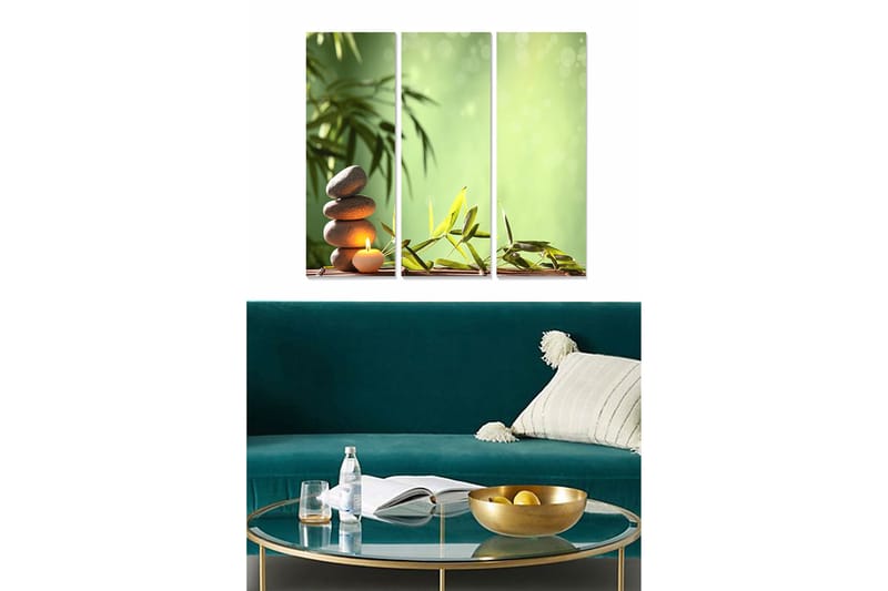 Canvastavla Floral 3-pack Flerfärgad, 20x50 cm