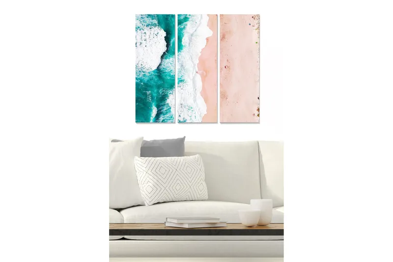 Canvastavla Floral 3-pack Flerfärgad, 20x50 cm
