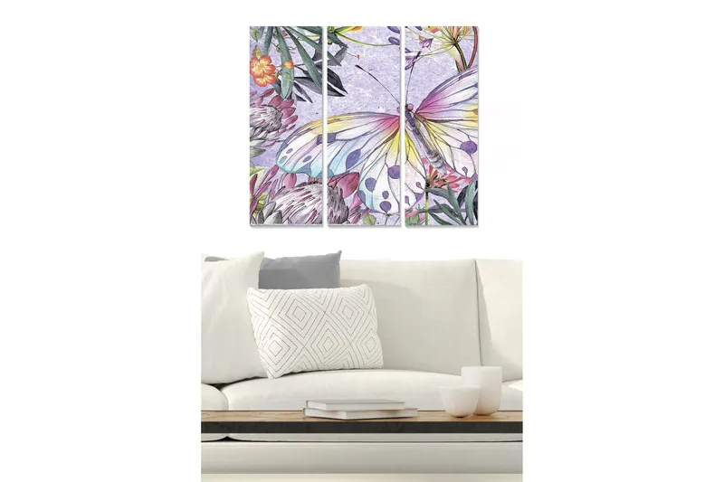 Canvastavla Floral 3-pack Flerfärgad - 20x50 cm - Inredning & dekor - Tavlor & konst - Canvastavla