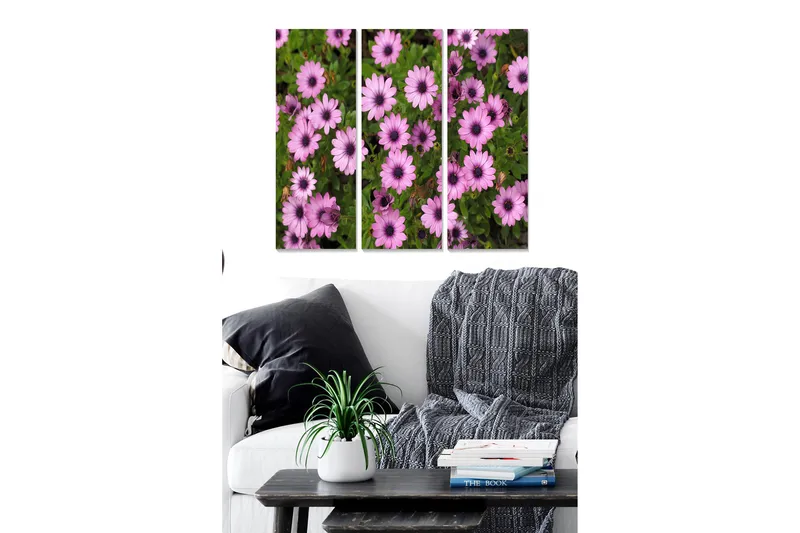 Canvastavla Floral 3-pack Flerfärgad, 20x50 cm