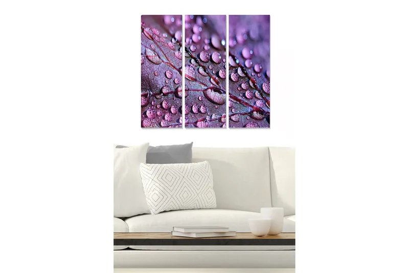 Canvastavla Floral 3-pack Flerfärgad, 20x50 cm