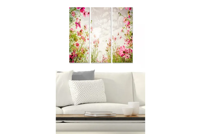 Canvastavla Floral 3-pack Flerfärgad, 20x50 cm