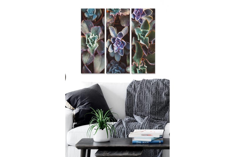 Canvastavla Floral 3-pack Flerfärgad, 20x50 cm