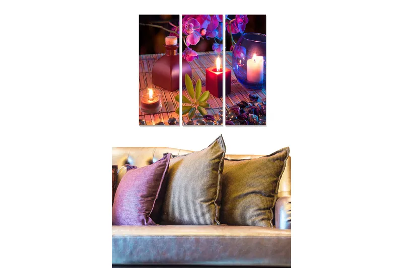 Canvastavla Floral 3-pack Flerfärgad, 20x50 cm