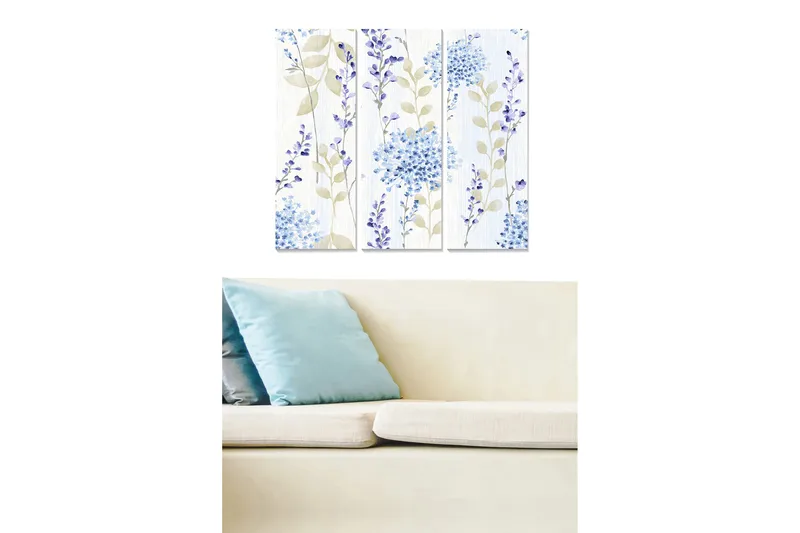 Canvastavla Floral 3-pack Flerfärgad, 20x50 cm