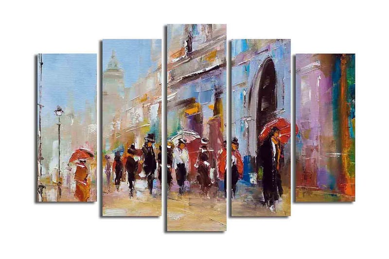 CANVASTAVLA Floral 5-pack Flerfärgad 19x60 cm - Inredning & dekor - Tavlor & konst - Canvastavla