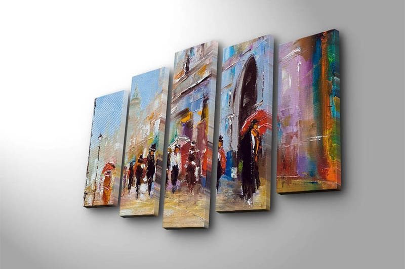 CANVASTAVLA Floral 5-pack Flerfärgad 19x60 cm - Inredning & dekor - Tavlor & konst - Canvastavla