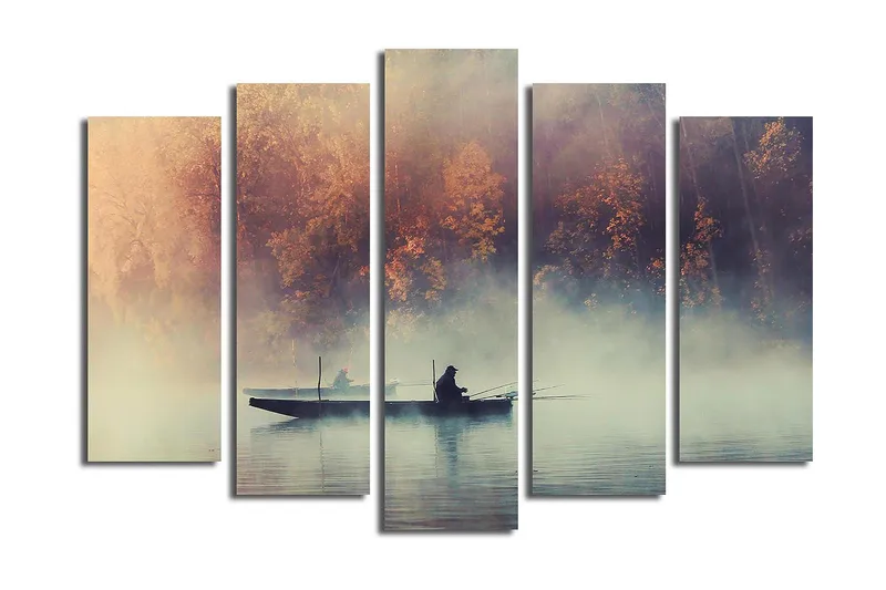 Canvastavla Floral 5-pack Flerfärgad, 19x60 cm