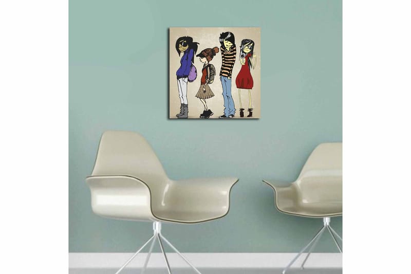 Canvastavla Floral Flerfärgad - 45x45 cm - Inredning & dekor - Tavlor & konst - Canvastavla