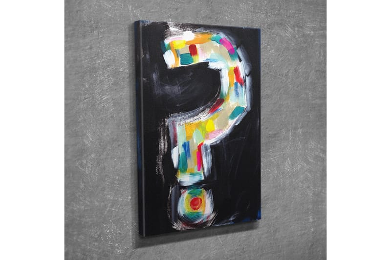 Canvastavla - Frågetecken i färgglad stil - Svart / Vit / Gul - Inredning & dekor - Tavlor & konst - Canvastavla