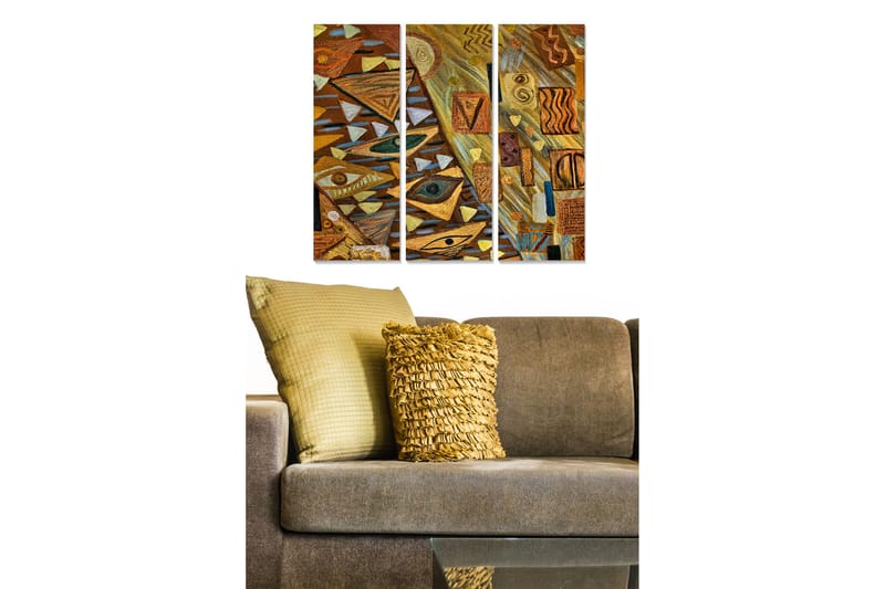 Canvastavla Geometric 3-pack Flerfärgad, 20x50 cm