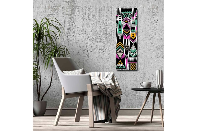 Canvastavla - Geometrisk komposition med färgglada mönster - Svart / Turkos / Rosa - Inredning & dekor - Tavlor & konst - Canvastavla