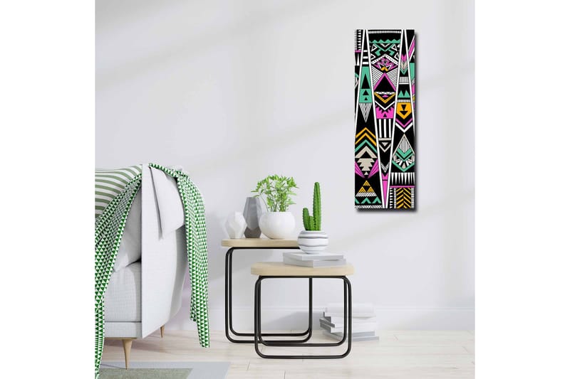 Canvastavla - Geometrisk komposition med färgglada mönster - Svart / Turkos / Rosa - Inredning & dekor - Tavlor & konst - Canvastavla
