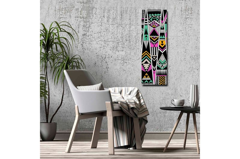 Canvastavla - Geometrisk komposition med färgglada mönster - Svart / Turkos / Rosa - Inredning & dekor - Tavlor & konst - Canvastavla