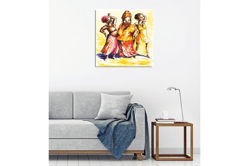 Canvastavla - Glada kvinnor i färgglada kläder som dansar - Gul / Orange / Rosa - Inredning & dekor - Tavlor & konst - Canvastavla
