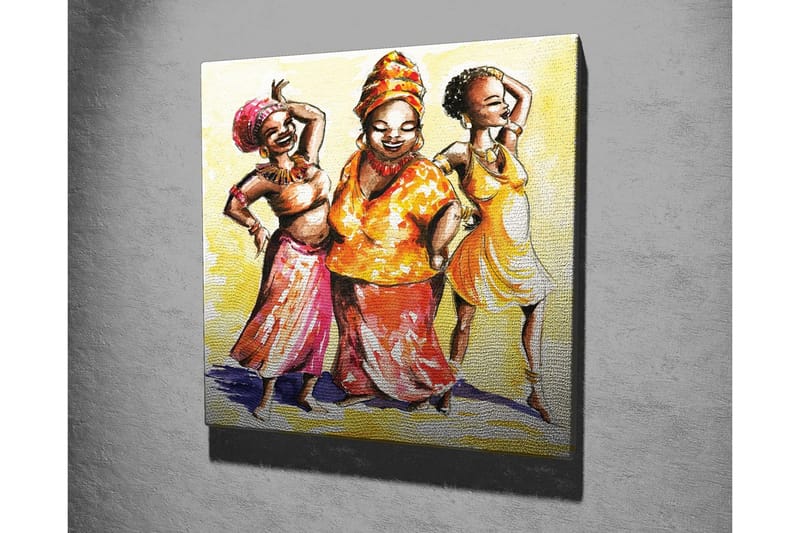 Canvastavla - Glada kvinnor i färgglada kläder som dansar - Gul / Orange / Rosa - Inredning & dekor - Tavlor & konst - Canvastavla