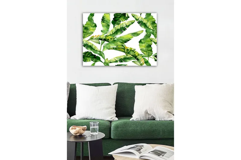 Canvastavla - Grönskande bladverk med tropiska växter - Mörkgrön / Ljusgrön / Gulgrön - Inredning & dekor - Tavlor & konst - Canvastavla