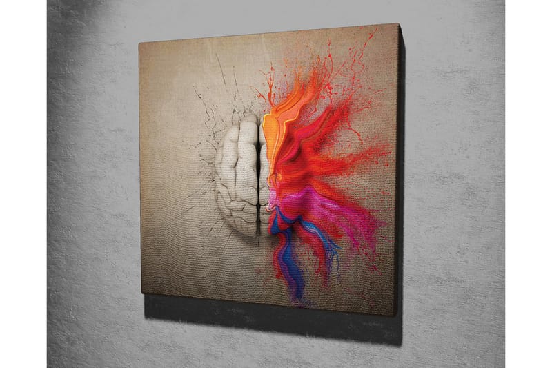 Canvastavla - Hjärna som spricker upp med färgglada explosioner av kreativitet - Röd / Orange / Rosa - Inredning & dekor - Tavlor & konst - Canvastavla