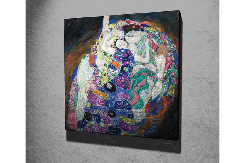 Canvastavla - Intim gemenskap mellan flera kvinnor i en färgglad omfamning - Grön / Lila / Rosa - Inredning & dekor - Tavlor & konst - Canvastavla