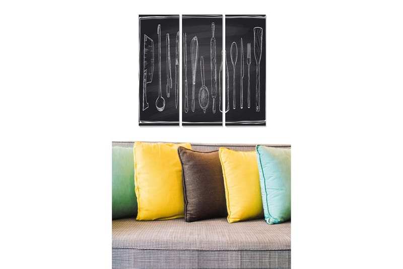 CANVASTAVLA Kitchen 3-pack Flerfärgad 20x50 cm - Inredning & dekor - Tavlor & konst - Canvastavla