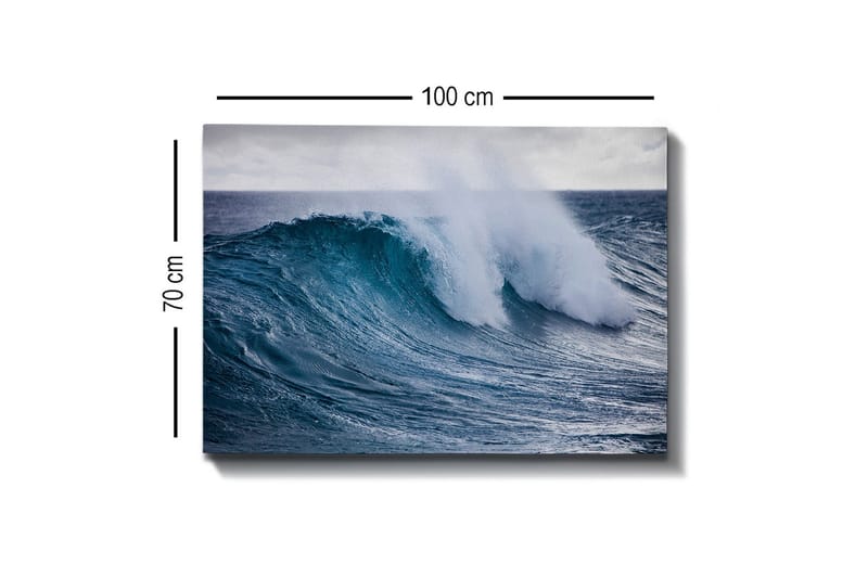 Canvastavla - Kraftfull våg som bryter mot ytan - Turkos / Mörkblå / Vit - Inredning & dekor - Tavlor & konst - Canvastavla