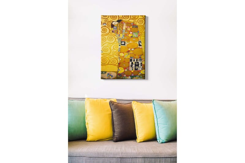 Canvastavla - Kramande par i en gyllene omgivning - Guld / Svart / Röd - Inredning & dekor - Tavlor & konst - Canvastavla