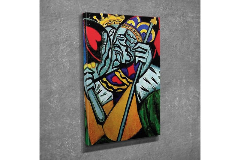 Canvastavla - Kunglig figur med en sorgsen uttryck och detaljerad krona - Grön / Röd / Blå - Inredning & dekor - Tavlor & konst - Canvastavla