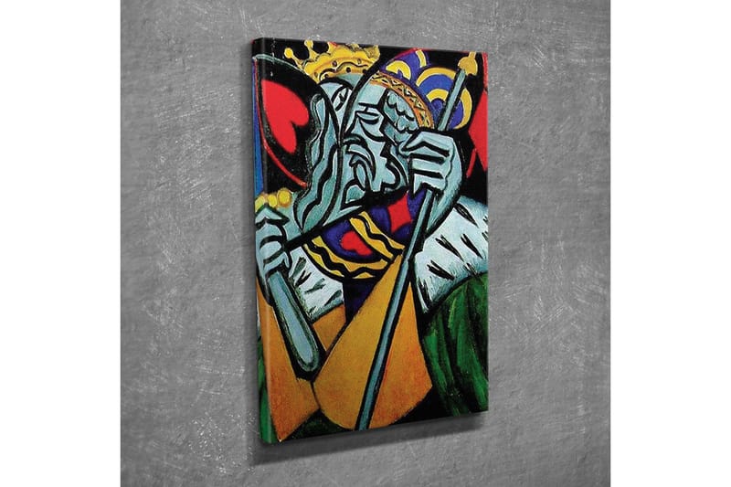 Canvastavla - Kunglig figur med en sorgsen uttryck och detaljerad krona - Grön / Röd / Blå - Inredning & dekor - Tavlor & konst - Canvastavla