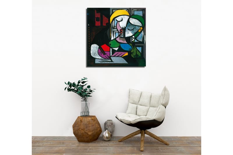 Canvastavla - Kysande par i en abstrakt stil - Grön / Gul / Lila - Inredning & dekor - Tavlor & konst - Canvastavla