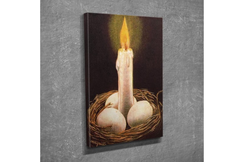 Canvastavla - Ljusnande ljus i ett bo med ägg - Vit / Brun / Gul - Inredning & dekor - Tavlor & konst - Canvastavla