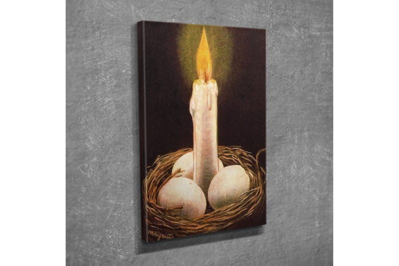 Canvastavla - Ljusnande ljus i ett bo med ägg - Vit / Brun / Gul - Inredning & dekor - Tavlor & konst - Canvastavla