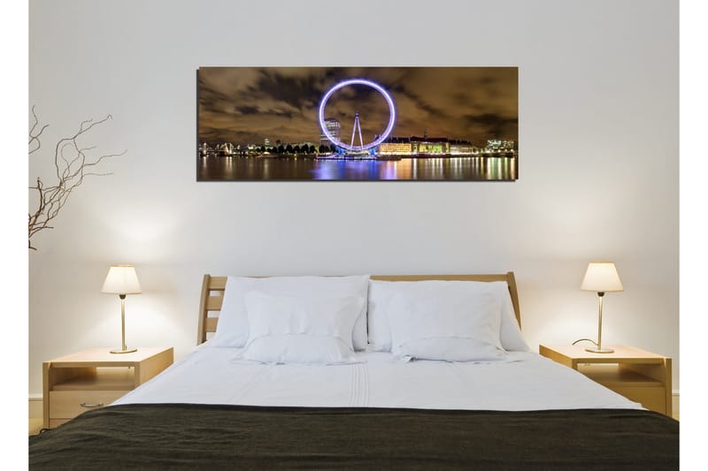 Canvastavla London Eye by night - Lila/Brun - Inredning & dekor - Tavlor & konst - Canvastavla