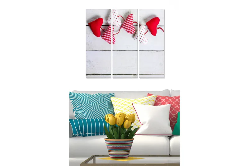 Canvastavla Love 3-pack Flerfärgad - 20x50 cm - Inredning & dekor - Tavlor & konst - Canvastavla