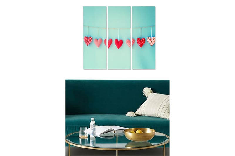 CANVASTAVLA Love 3-pack Flerfärgad 20x50 cm - Inredning & dekor - Tavlor & konst - Canvastavla