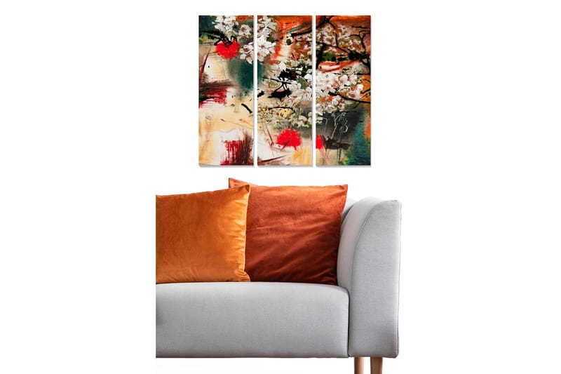 Canvastavla Love 3-pack Flerfärgad, 20x50 cm