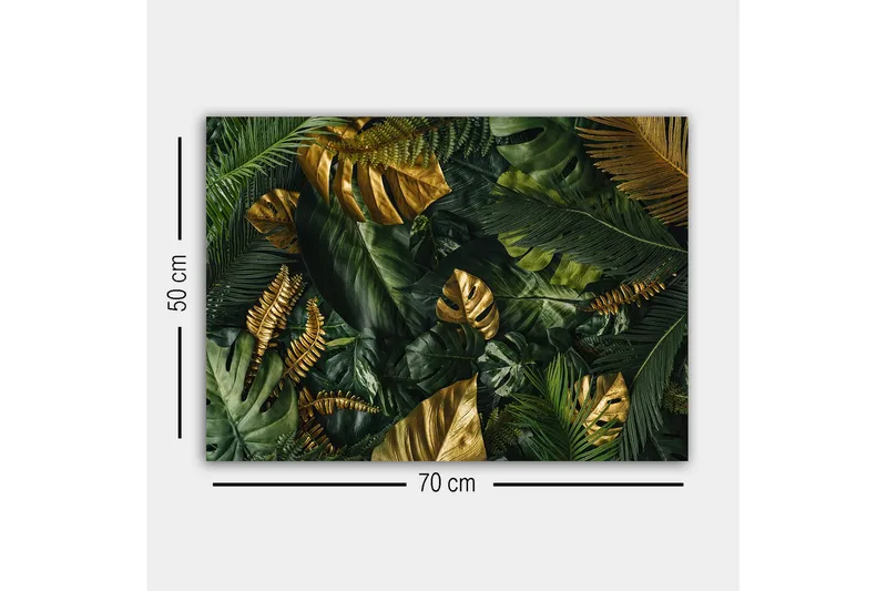 Canvastavla - Lummig samling av tropiska bladverk - Mörkgrön / Guld / Ljusgrön - Inredning & dekor - Tavlor & konst - Canvastavla