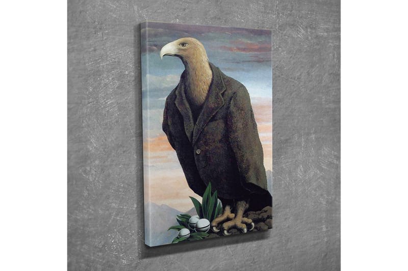 Canvastavla - Mänskligiserad örn i kostym stående på en klippa - Mörkbrun / Grön / Ljusblå - Inredning & dekor - Tavlor & konst - Canvastavla