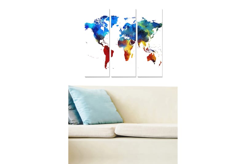 CANVASTAVLA Map 3-pack Flerfärgad 20x50 cm - Inredning & dekor - Tavlor & konst - Canvastavla
