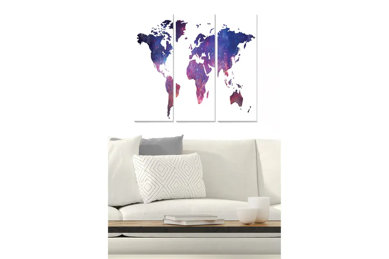 Canvastavla Map 3-pack Flerfärgad, 20x50 cm