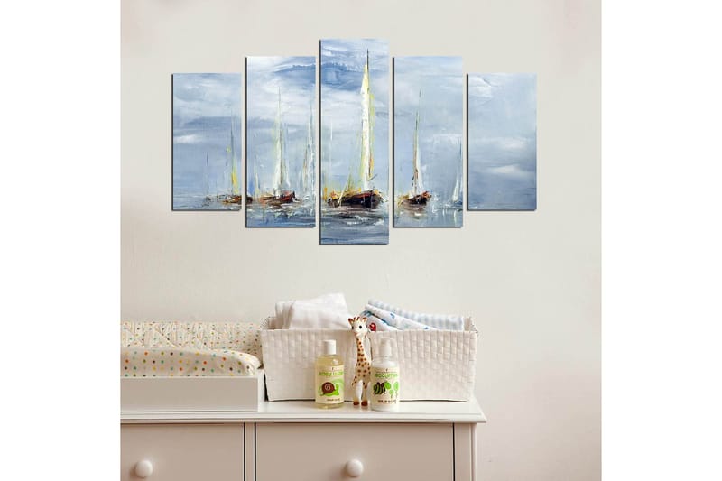 Canvastavla Marina 5-pack Flerfärgad - 20x60 cm - Inredning & dekor - Tavlor & konst - Canvastavla