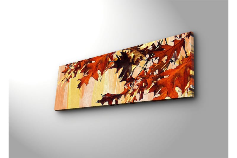 Canvastavla med LED-belysning 30x90 cm - Höstlöv i varma nyanser av röd och orange - Röd / Orange / Gul - Inredning & dekor - Tavlor & konst - Canvastavla