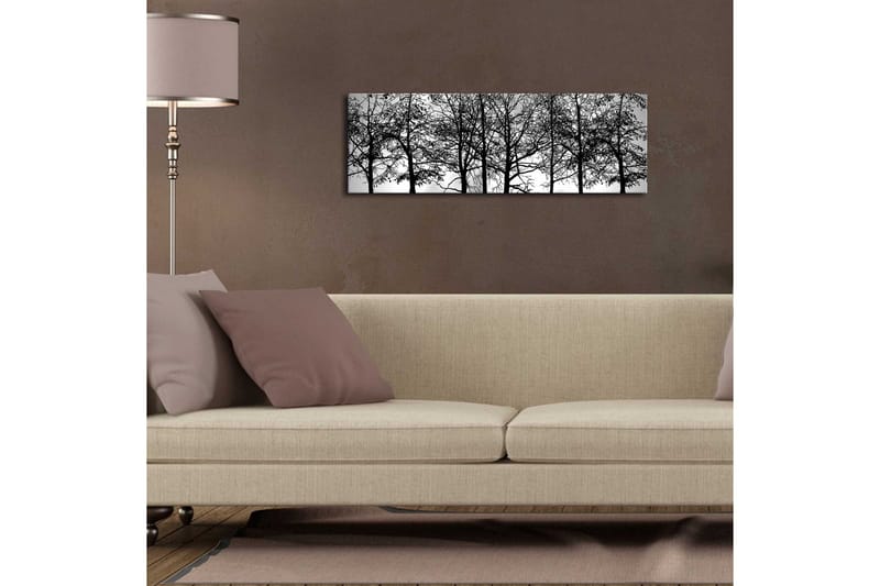 Canvastavla med LED-belysning 30x90 cm - Silhuett av träd i svartvitt - Svart / Vitt - Inredning & dekor - Tavlor & konst - Canvastavla