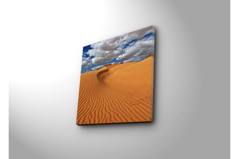 Canvastavla med LED-belysning 40x40 cm - Sanddyner under en blå himmel med moln - Orange / Blå / Vit - Inredning & dekor - Tavlor & konst - Canvastavla
