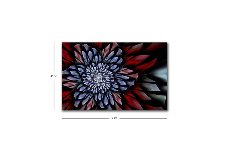 Canvastavla med LED-belysning - Abstrakt blomma med djupa färger - Mörkblå / Röd / Svart - Inredning & dekor - Tavlor & konst - Canvastavla